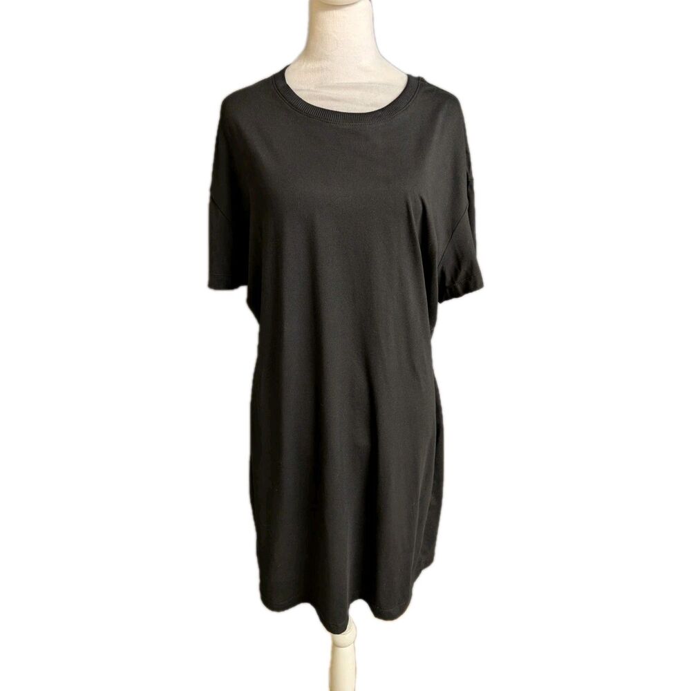 NEW 7 Diamonds Core Tshirt Dress Women's Size XL Black Short Sleeve Crew Neck